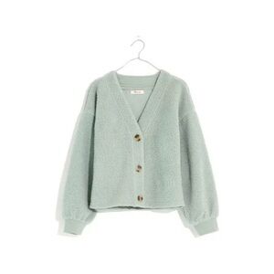 Madewell Sage Green Sherpa Button Cardigan
